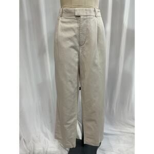 Cos Pleated Straight-Leg Beige Linen Pants Size 38